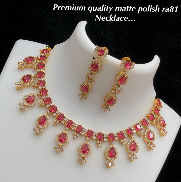 Mandira , elegant Matte Gold Finish Necklace Set for women -SHAKI001MNA