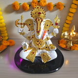 Lord Ganesha statue with Gold Plated Ornaments -ANUB001MGOP