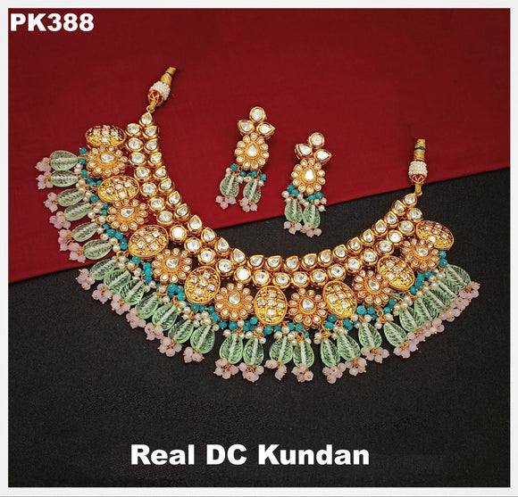Mayuri , Gold Jewellery Finish Premium Kundan Necklace Set for women -AKC001KJA