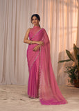 Mehek Pink Beautiful Georgette Saree for women -OM0001MSB