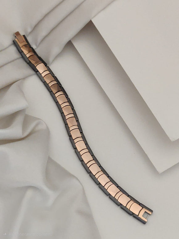 Shivay , elegant Rose Gold and Black Ceramic  Finish Bracelet for Men -RICH001BM