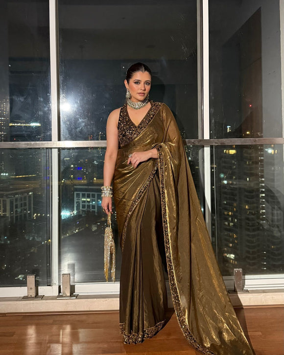 Glam Girl , Bollywood celebrity Space Silk sequins saree collection for women -TANVI001SS