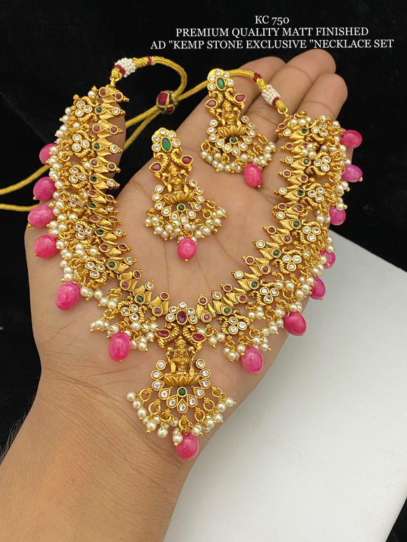 Mani Prabha , elegant Matte Gold Finish Necklace Set for women -LUCK001MG