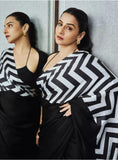 Black Beauty , Vidya Balan Inspired  Bollywood Replica Japan Satin Saree for women -TANVI001BR