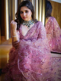 Pink Lady , beautiful Pink Net Saree with Sequins work -TANVI001PNS