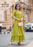 Green Elegant Rayon Kurti with Palazzo Bottom for women -RG001RKB