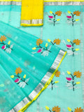 Bhargavi , Elegant Blue and Yellow Combination Zari Kota Saree for Women -SACHI001BY