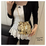 New Golden sequins Designer  Stylish Vey Classy Sequins Potli Sling Bag -KJ001PBA
