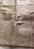 Susan , Graceful ivory organza saree featuring subtle floral appliqué work-DEEP001AW