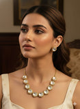 Prema , Premium Polki (Back side silver foiled) Necklace set for Women -JAYDU001PP