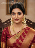 Snehalatha , Premium Matte Finish Temple Design Necklace Set for women -LUCK001TN