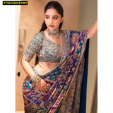 Yogita , elegant Chinon Digital Print Saree with Real Mirror work -DF001MW