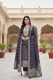 Blue  Shade Banarasi Fancy Silk Salwar Suit Material for women -SPARK001BS