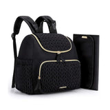 Black Quilted Mummy Backpack for Cute Mummies-ANUB001BP