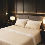 SILK LACE SERENITY SOLID 500TC PREMIUM BEDDING SET BY RB -RB001BSB