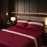 SILK LACE SERENITY SOLID 500TC PREMIUM BEDDING SET BY RB -RB001BSA