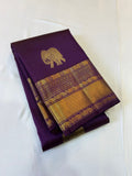 Gajamohini , Classic Purple Kanjivaram Silk Saree with Elephant Motifs -SACHI001EM