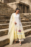 Premium mul cotton flared kurta with pintucked yoke with embroidery all over and lace work-FOF001PK