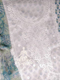 White Daisy , Block Printed  Embroidered Cotton Shirt With Pintuck  Crochet Lace Work -LR001SSM