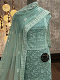 Agave Blue  Shade Georgette Salwar Suit Material for women -MADHU001AB