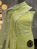 Yellow Shade Georgette Salwar Suit Material for women -MADHU001YS