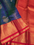 Ashika ,Red and Blue Combination elegant Kanjivaram Silk Saree for Women -SACHI001RB