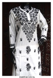 Black and White Chikankari Embroidered Cotton Co-Ord Set for women -DEEP001CSA