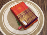 Madhubala  , Orange  shade elegant Kanjeevaram Silk Saree for women -SACHI001OS