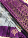 Banumathi , Purple and Grey combination Kanjivaram Silk Saree for Women -SACHI001PRG