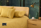 Kaरीगरी SUPERKING 110•110 HAND EMBROIDERED PURE COTTON 400TC SOLID PREMIUM BEDSPREAD -PREET001BSA&nbsp;
