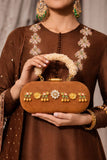 Gaj Ghungroo collection Designer Brown Clutch for Women -AKSH001BRC