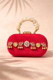 Gaj Ghungroo collection Designer Royal Red Clutch for Women -AKSH001RRC
