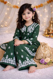 Baby girls  kurti with pant set with heavy polyester thread work -FOF001KD