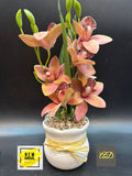 Orchid Love , Lovely flower artificial pot with flowers and leaves for home and  office decoration -AKSH001FP