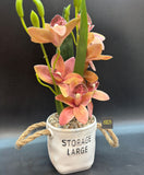 Orchid Love , Lovely flower artificial pot with flowers and leaves for home and  office decoration -AKSH001FPA