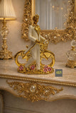 Ceramic Golden Lover Statue for Table Decor -AKSH001LV