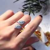 Leaf Shape Adjustable Ring By IDH -DUB001SR