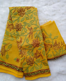 Yellow shade Kota hand embroidery saree and blouse -DIYA001YS
