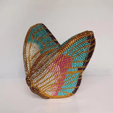 Blue Butterfly , Stone studded Butterfly Design Clutch Bag  for Women -AKSH001BC