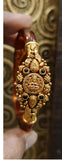 Lakshmi ji engraved  Real silver Bangle Connector with Gold plating and 12 shades of Bangles-INDU001CCBL