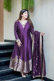 Premvati , Elegant Chanderi Anarkali Kurti Pant Duppatta set -ANUB001P