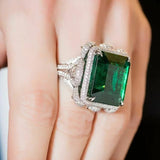 Gracy Green Emerald Stone Ring By IDH Jewellery-DUB001GSR