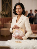 Monika , Sequin Embroidered Wooden Handles Floral Handbag with Detachable Strap Evening Bag for Wedding Party-RITUA001WCA