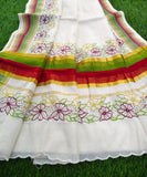 Sumitra , Cutwork on Kerala Cotton Saree with Blouse - DIYA001CWSA