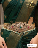 Shri Vidya , Antique Gold Finish Bridal Peacock Design Diamond Hip Belt for women -LUCK001HBB