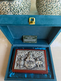 999 Silver Plated Tirupati Venkateswara Design dry fruit box (partitioned inside) with premium Velvet Box-ANUB001SB