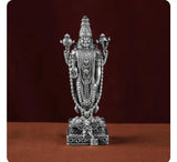 Lord Venkateswara Statue in German Silver with Real Silver Finishing for Puja -AKSH001LV