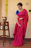 Mangalyam  , Pink  shade Arani Cotton checkered  Cotton saree for women -DIYA001ACC