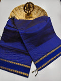 Mangalyam , Indigo Blue shade Arani Cotton checkered  Cotton saree for women -DIYA001ACB