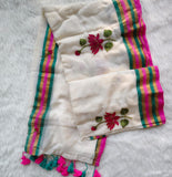 Lotus flowers design mul cotton sari for women -DIA001MCS